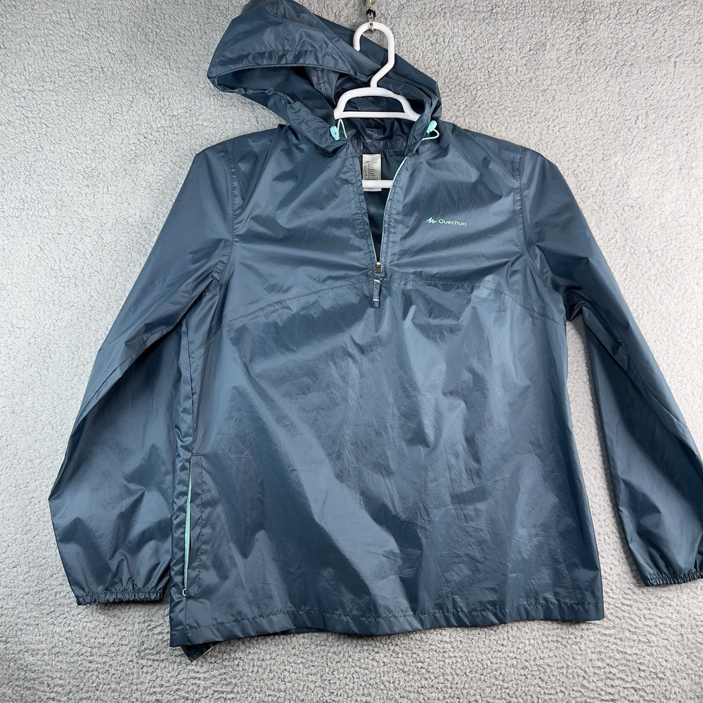 Quechua Decathlon NH 100 Womens Waterproof Hood Up Rain Jacket Blue Small/Medium